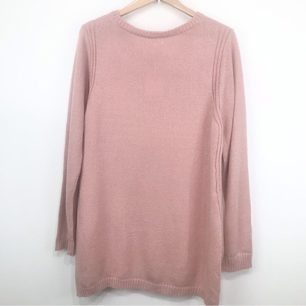 LC Lauren Conrad Pink White Unicorn Sparkle Knit Crew Neck Pullover Sweater - Picture 8 of 15